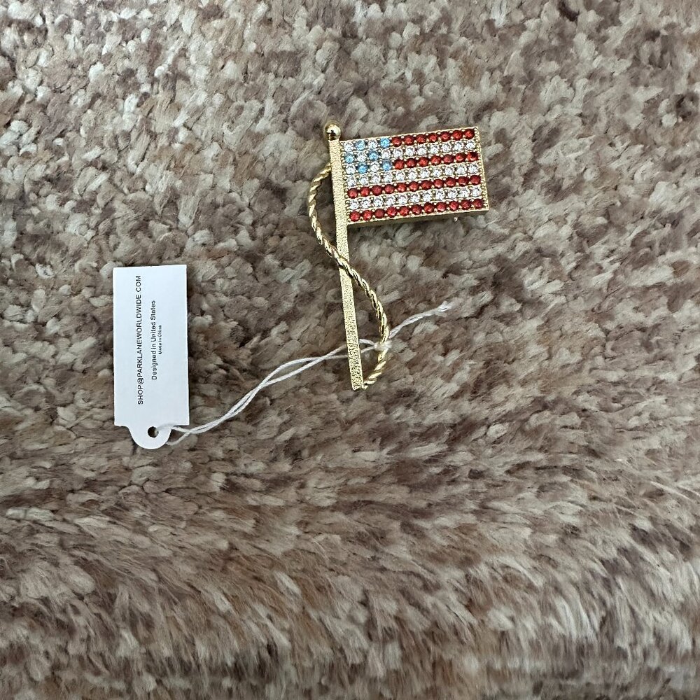 Park Lane Jewelry American flag lapel pin NEW! red white blue crystals patriotic
